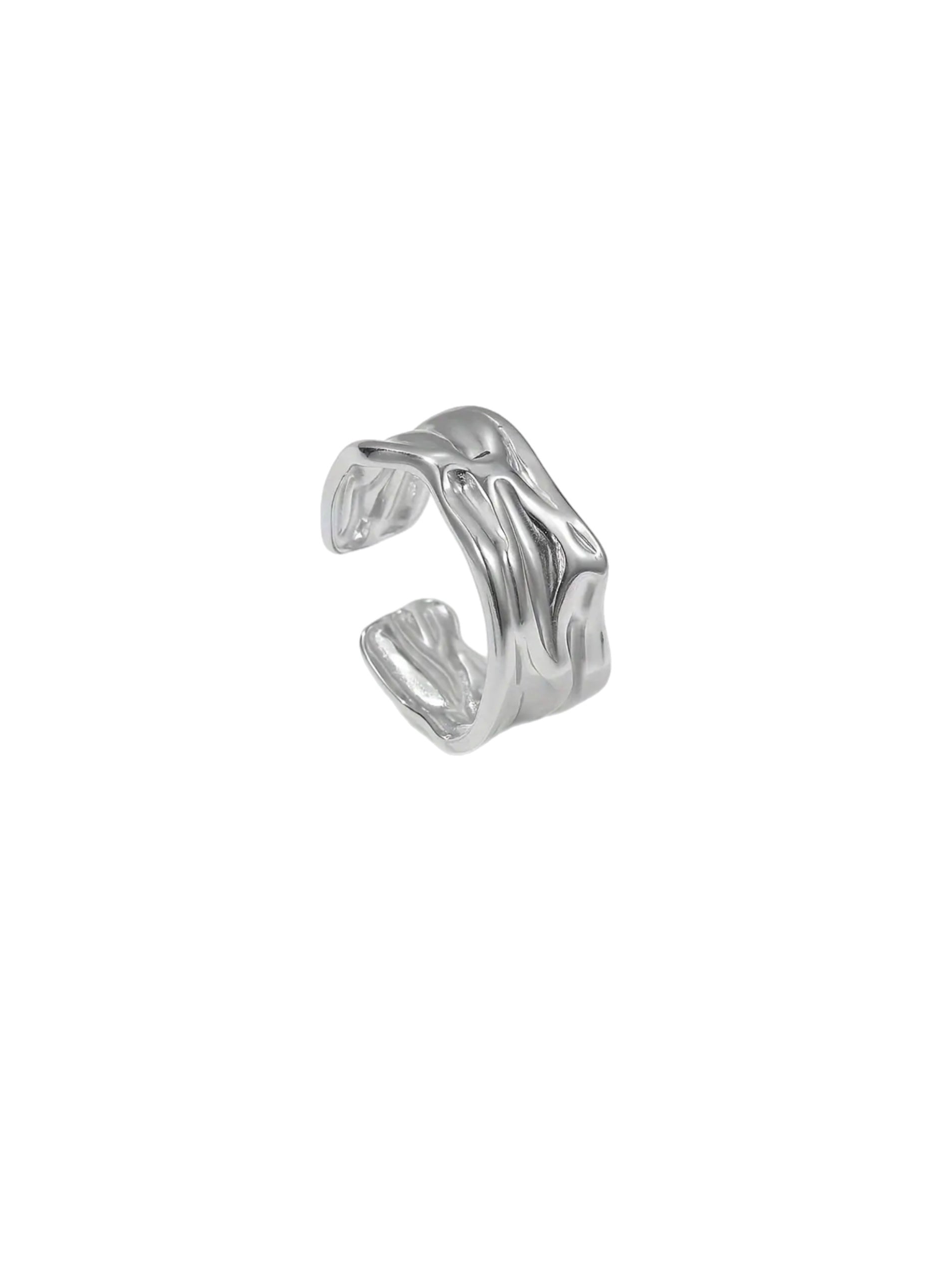 Wave silver ring