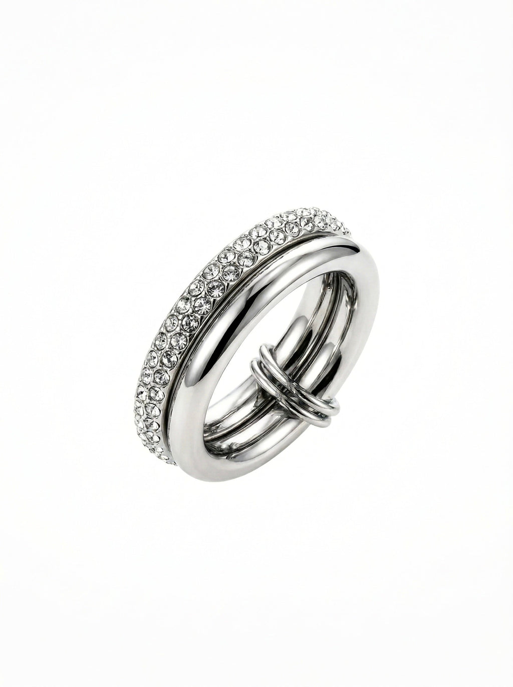 Double ring in silver