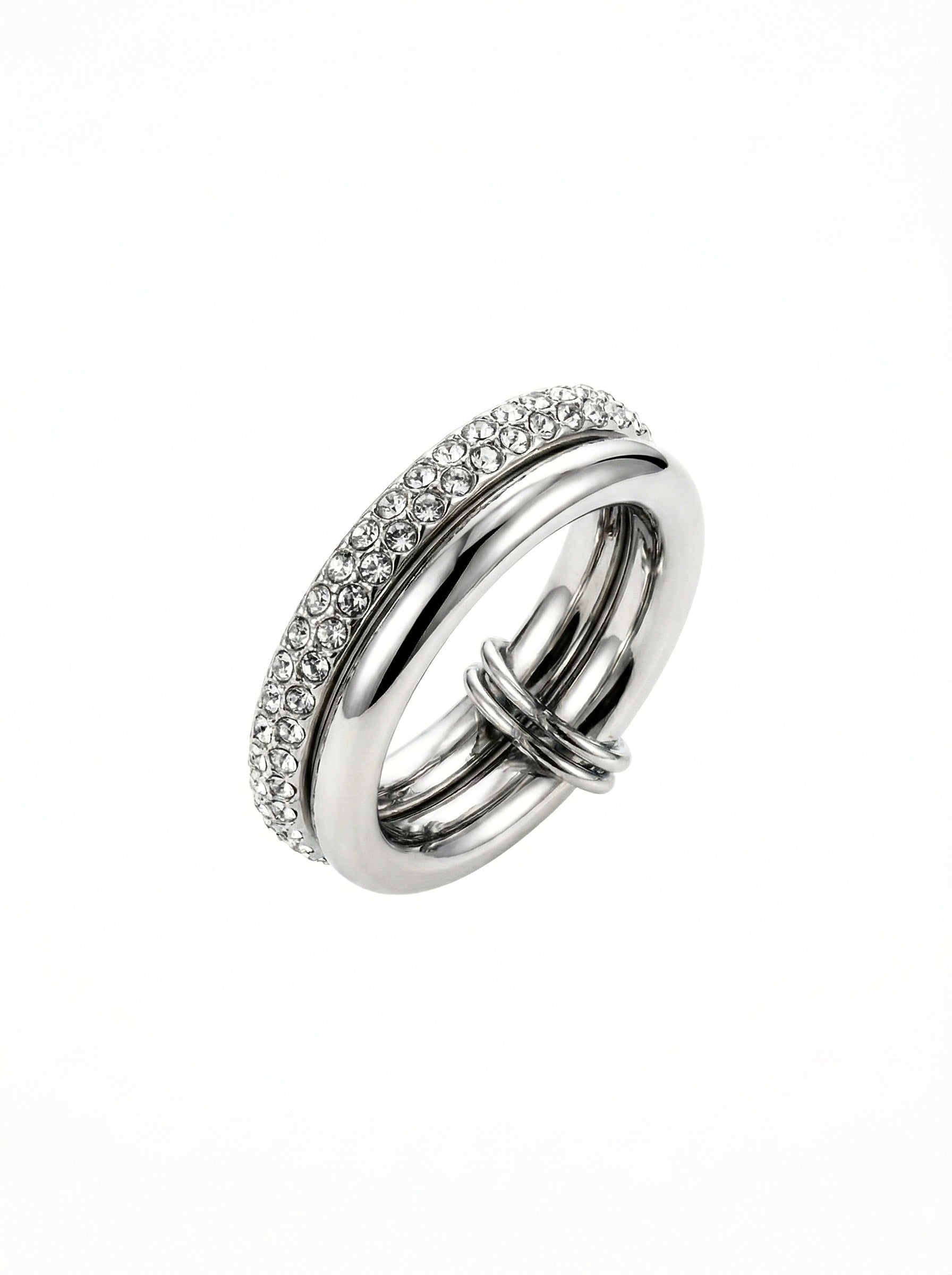 Double ring in silver