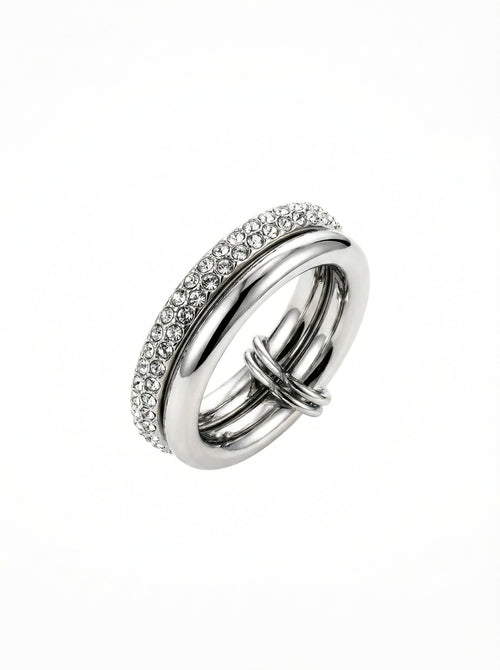 Double ring in silver