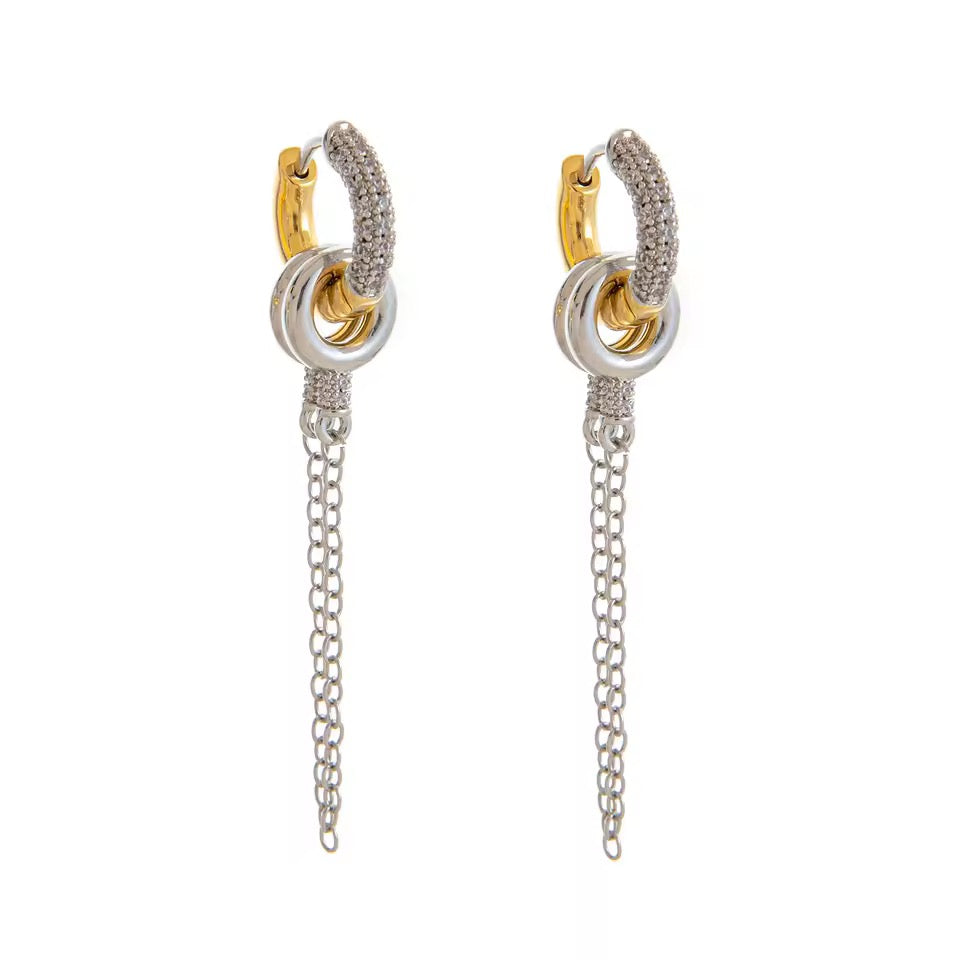 Chain hoop earrings
