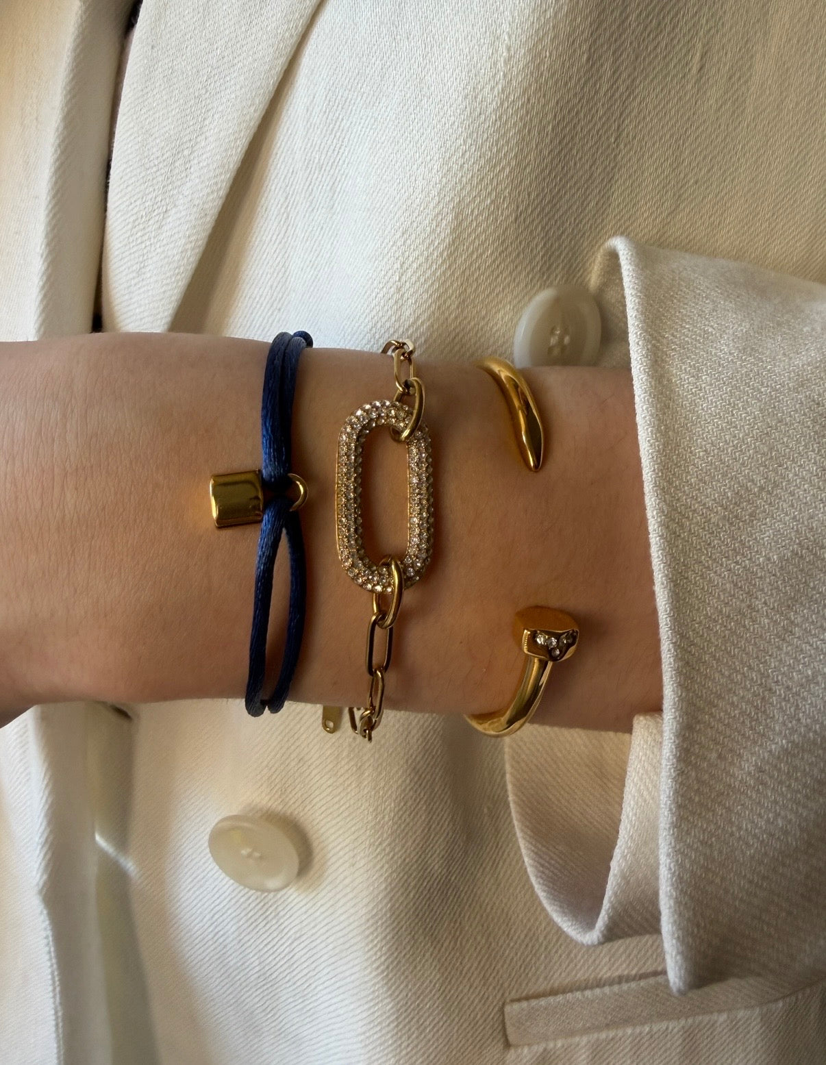 Navy blue satin bracelet