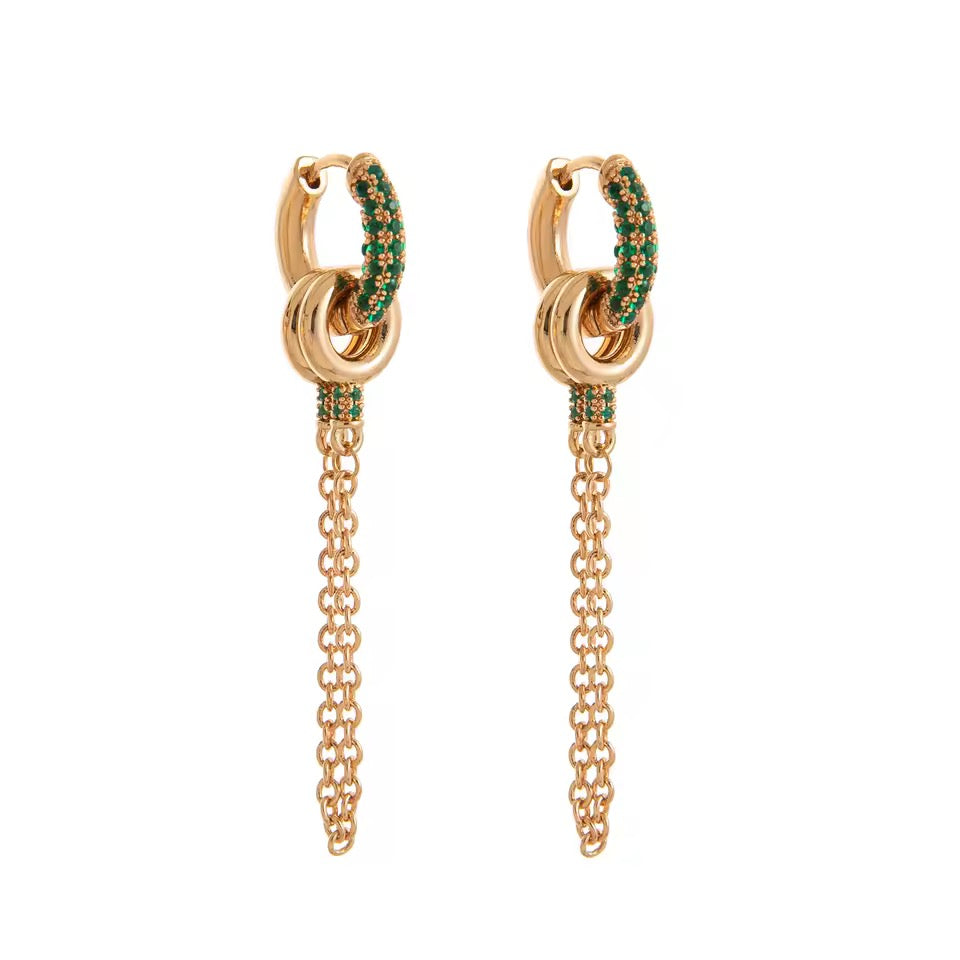 Chain hoop earrings