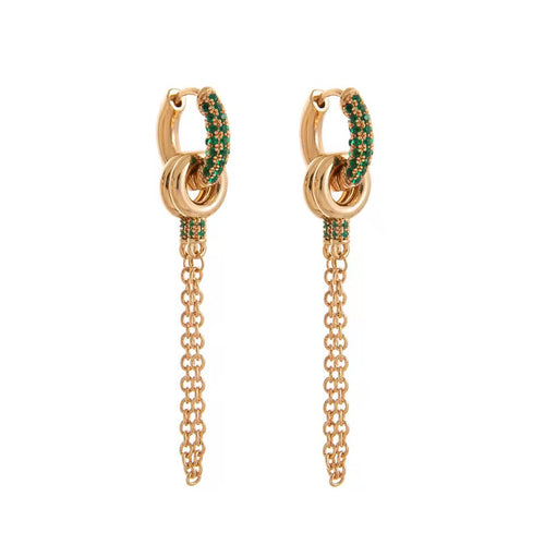 Chain hoop earrings