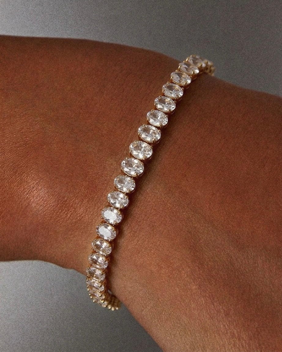 Oval shaped tennis bracelet