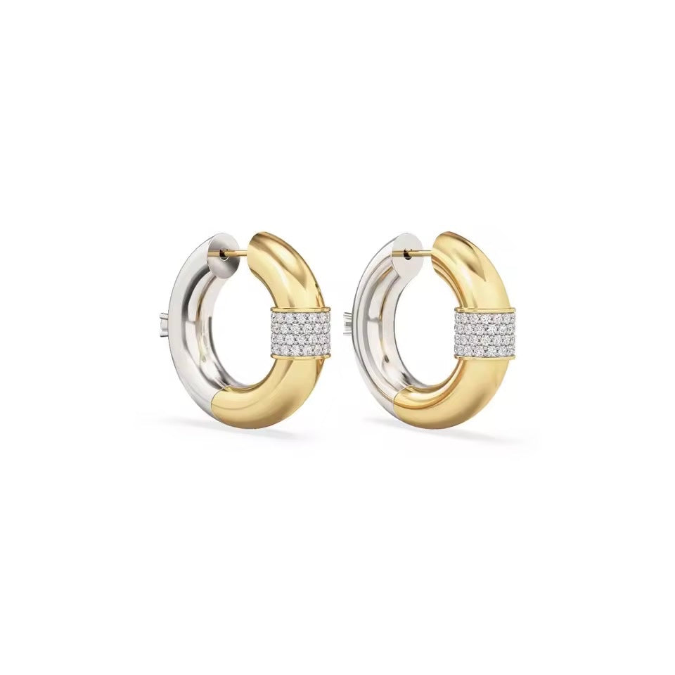 Double tone stainless steel earrings