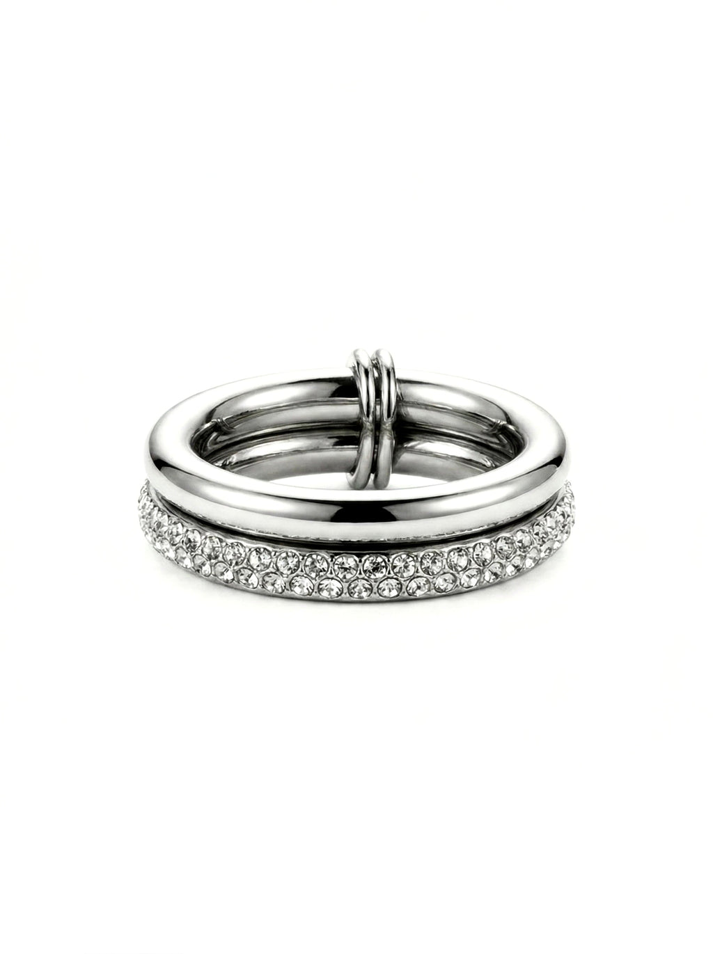 Double ring in silver