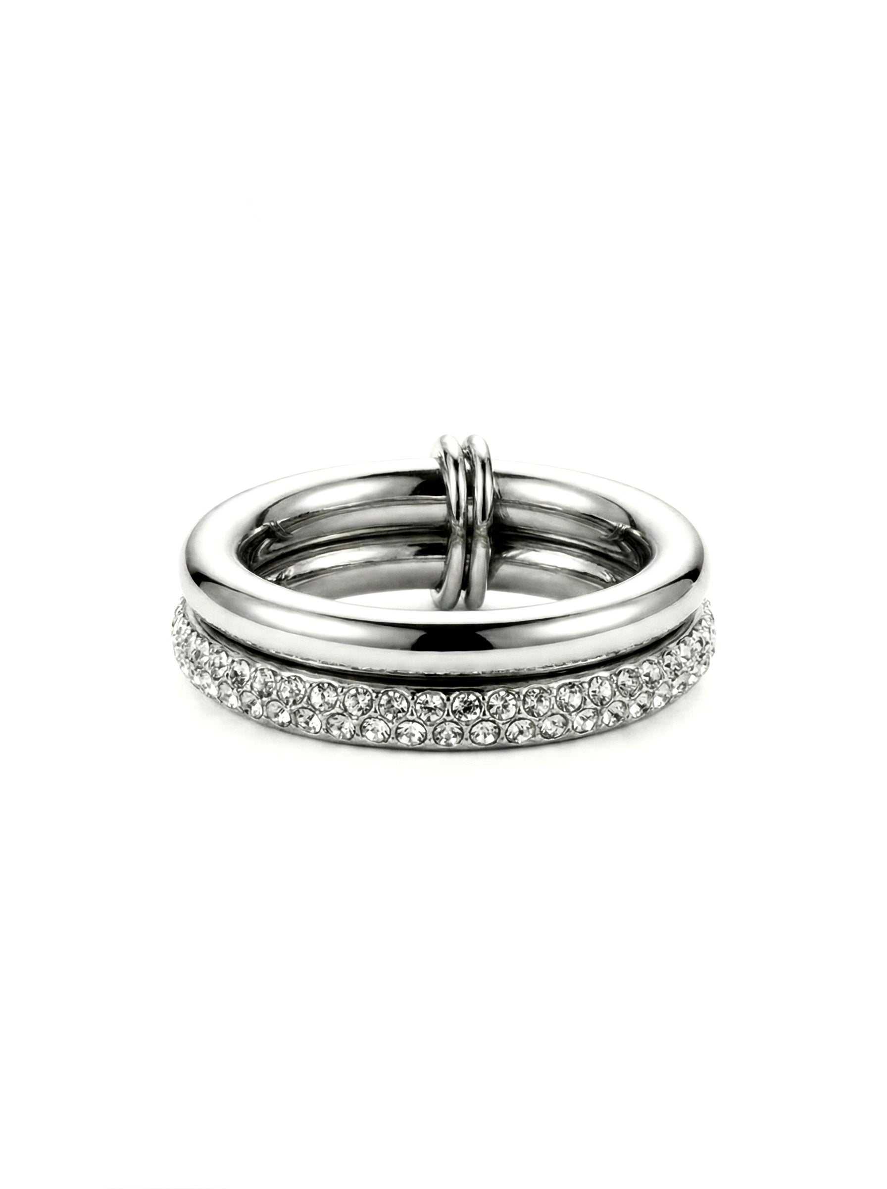 Double ring in silver